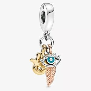 Pandora Hamsa All-seeing Eye Feather